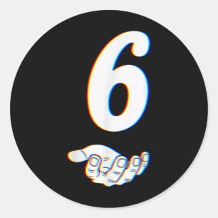 Number 6 Matching 67 Meme Halloween Costume Men Wo Classic Round Sticker
