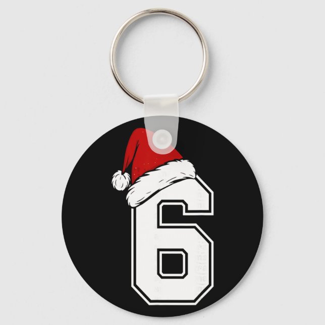 Number 6 Matching Six Seven 6 7 Meme 6 7 Christmas Key Ring (Front)