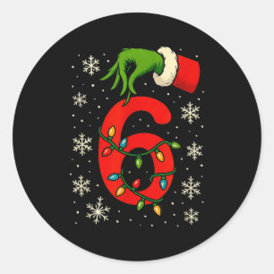 Number 6 Matching Six Seven Meme Christmas Boys Yo Classic Round Sticker