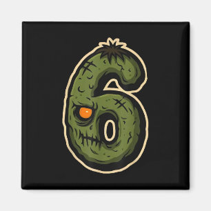Number 6 Monster 67 Meme Matching Couple Halloween Magnet
