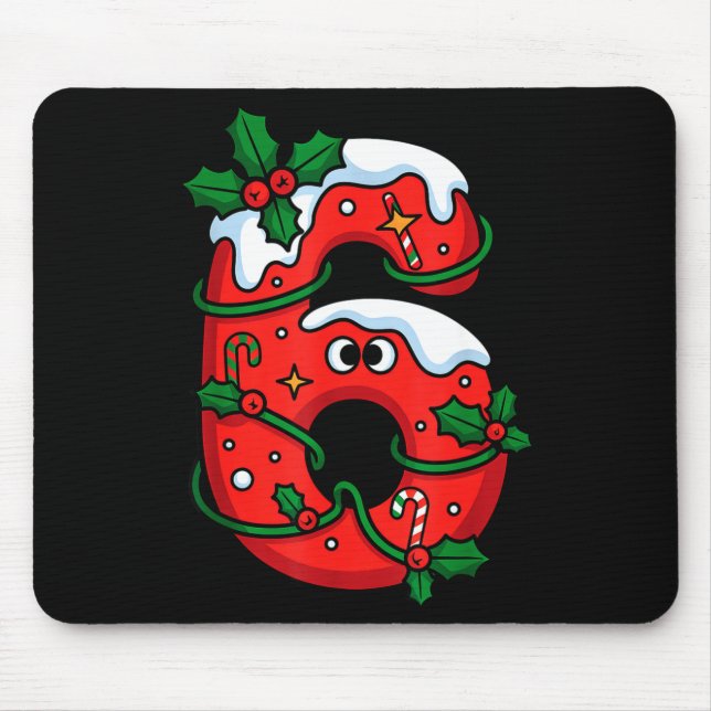 Number 6 Santa Costume Meme Christmas Matching Cou Mouse Pad (Front)
