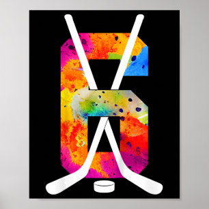 Number 6 Years Ice Hockey 6th Birthday (1)  Poster