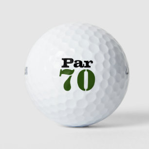Number 70 par golf course for 70th birthday golfer balls