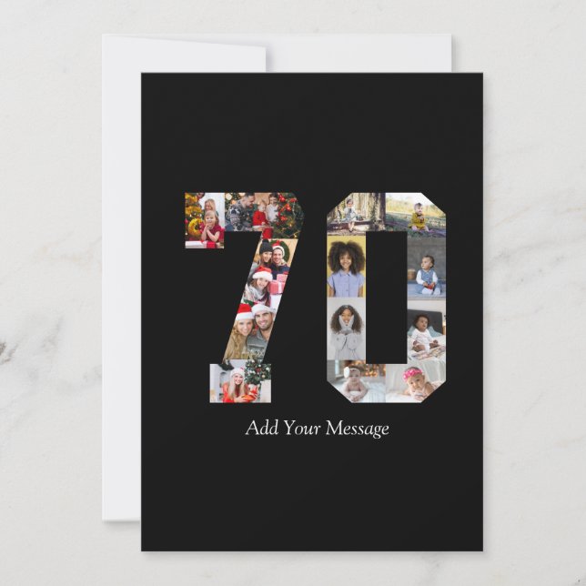 Number 70 Photo Collage Announcement (Front)
