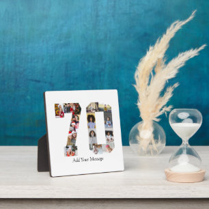 Number 70 Photo Collage Plaque