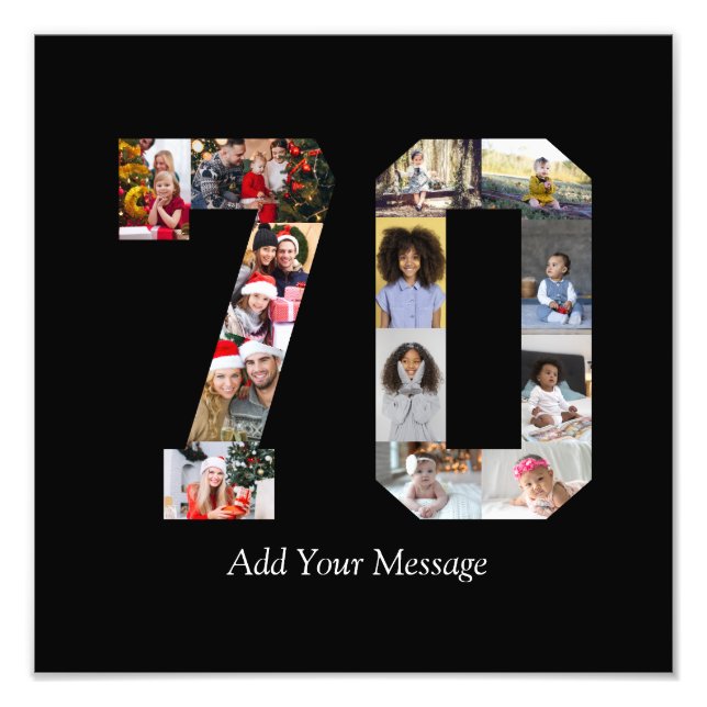 Number 70 Photo Collage Print (Front)