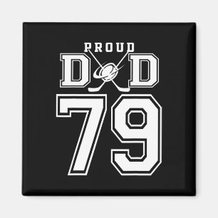 Number 79 Custom Proud Hockey Dad Personalised For Magnet