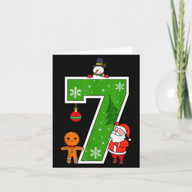 Number 7 67 Meme Couple Pajamas Christmas Matching Card (Front)