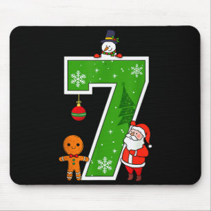 Number 7 67 Meme Couple Pajamas Christmas Matching Mouse Pad