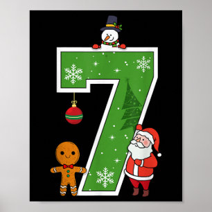 Number 7 67 Meme Couple Pajamas Christmas Matching Poster