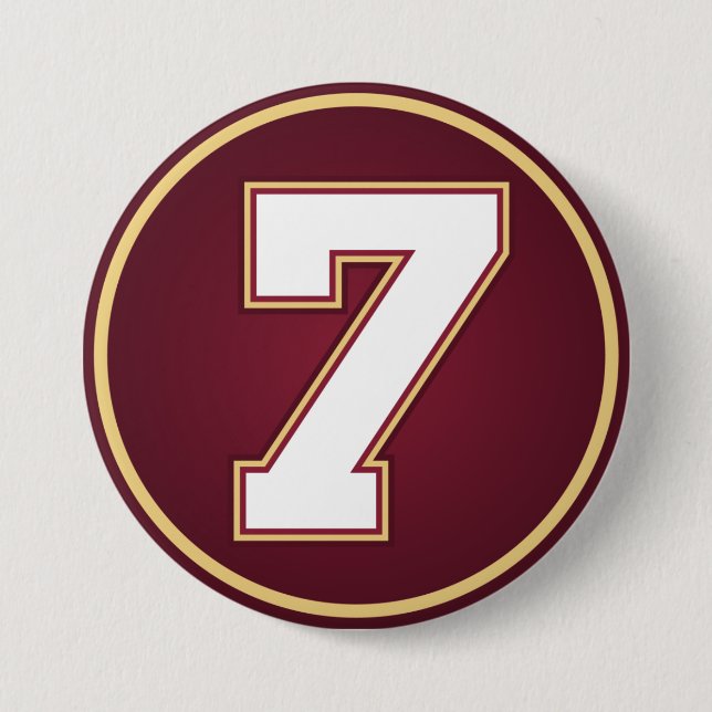 Number 7 7.5 cm round badge (Front)