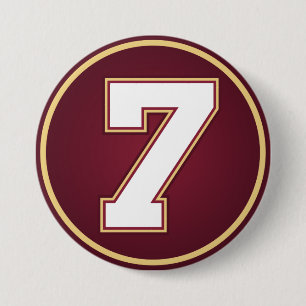 Number 7 7.5 cm round badge