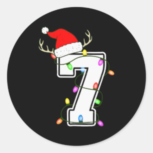 Number 7 7th Birthday Boy Christmas Happy Birthday Classic Round Sticker