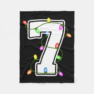 Number 7 7th Birthday Boy Christmas Happy Birthday Fleece Blanket