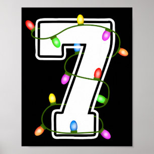 Number 7 7th Birthday Boy Christmas Happy Birthday Poster