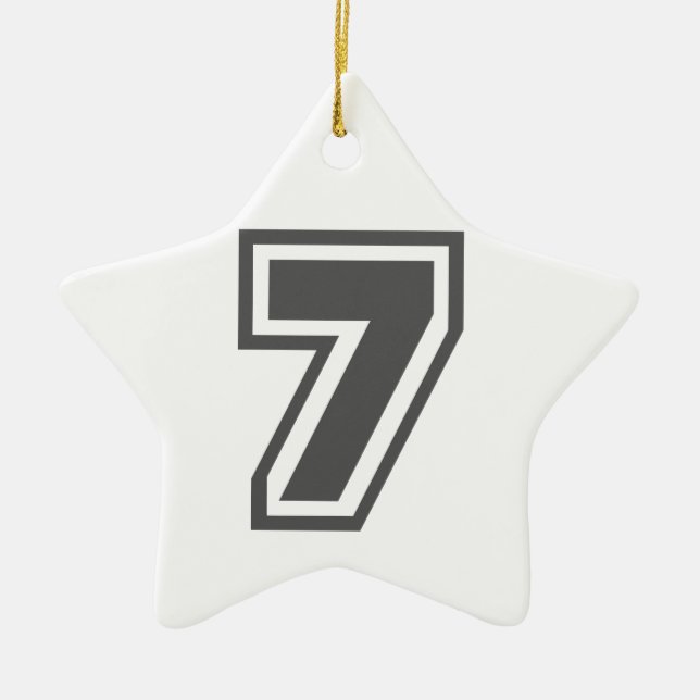 Number 7 ceramic tree decoration (Front)