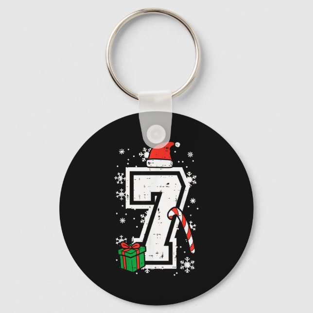 Number 7 Christmas 6 7 Xmas Matching 67 Meme Men W Key Ring (Front)