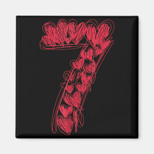 Number 7 - Cute 67 Matching Valentine  Magnet