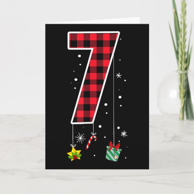 Number 7 Funny Meme Saying 6 7 Six Seven Christmas Card (Front)