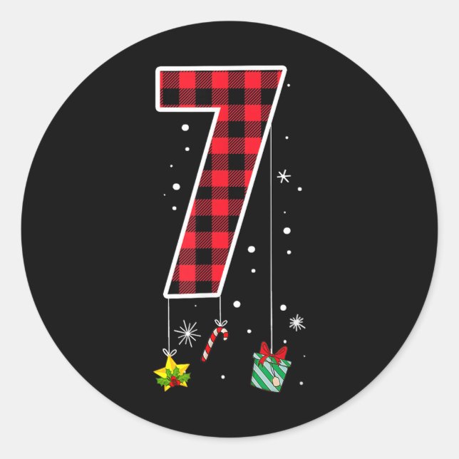 Number 7 Funny Meme Saying 6 7 Six Seven Christmas Classic Round Sticker (Front)
