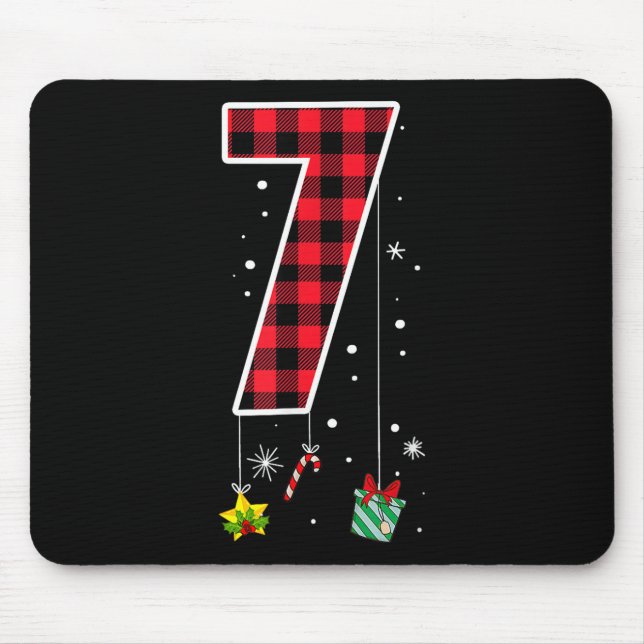 Number 7 Funny Meme Saying 6 7 Six Seven Christmas Mouse Pad (Front)