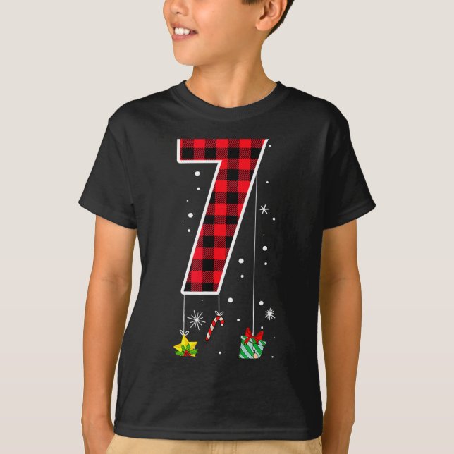 Number 7 Funny Meme Saying 6 7 Six Seven Christmas T-Shirt (Front)