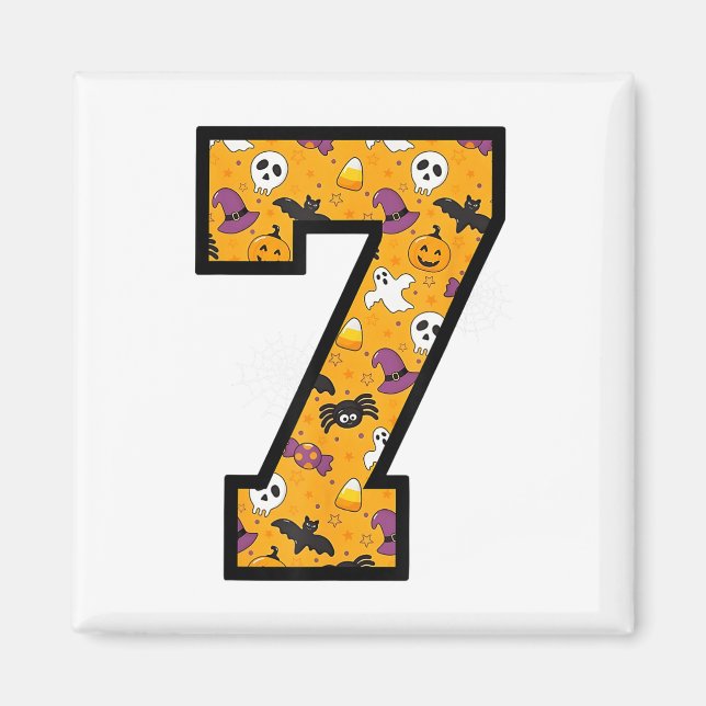 Number 7 Funny Meme Saying 6 7 Six Seven Halloween Magnet (Front)