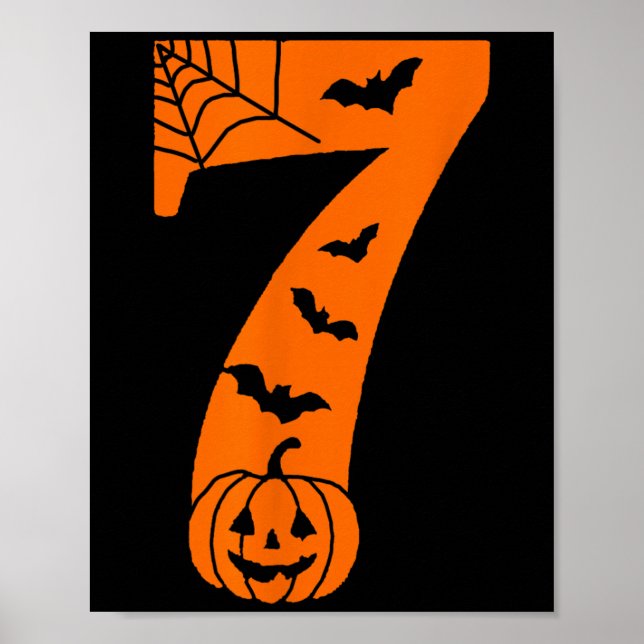 Number 7 Funny Meme Saying 6 7 Six Seven Halloween Poster (Front)