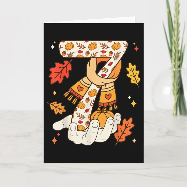 Number 7 Funny Meme Saying 6 7 Six Seven Turkey Th Card (Front)