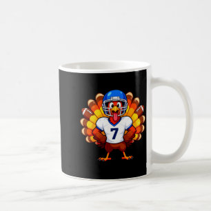 Number 7 Funny Thanksgiving Football Turkey Men Wo Coffee Mug