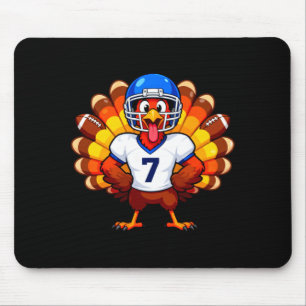 Number 7 Funny Thanksgiving Football Turkey Men Wo Mouse Pad