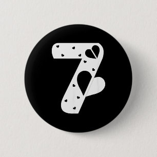 Number 7 Hearts Love 67 Couple Matching Christmas  6 Cm Round Badge