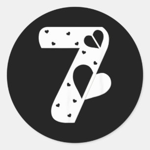 Number 7 Hearts Love 67 Couple Matching Christmas  Classic Round Sticker