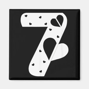 Number 7 Hearts Love 67 Couple Matching Christmas Magnet