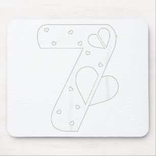 Number 7 Hearts Love 67 Couple Matching Christmas Mouse Pad