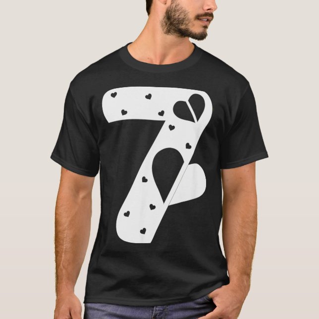 Number 7 Hearts Love 67 Couple Matching Christmas  T-Shirt (Front)