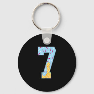 Number 7 Ice Cream Drip 67 Meme Couple Halloween C Key Ring