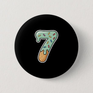 Number 7 Ice Cream Drip Six Seven 67 Meme 7th Birt 6 Cm Round Badge
