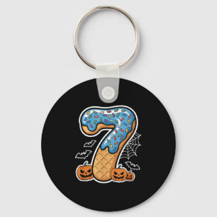 Number 7 Ice Cream Seven Halloween Pumpkin Men Wom Key Ring