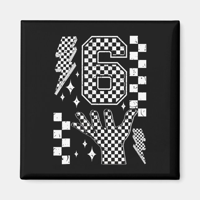 Number 7 Matching 67 Meme Checkered Costume Kids  Magnet (Front)