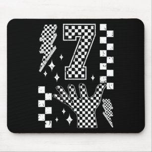 Number 7 Matching 67 Meme Checkered Costume Kids _ Mouse Pad