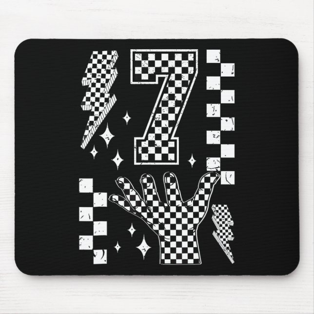 Number 7 Matching 67 Meme Checkered Costume Kids _ Mouse Pad (Front)