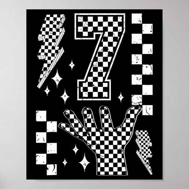 Number 7 Matching 67 Meme Checkered Costume Kids _ Poster (Front)