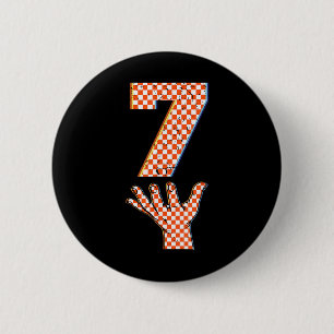 Number 7 Matching 67 Meme Checkered Halloween Cost 6 Cm Round Badge