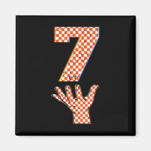 Number 7 Matching 67 Meme Checkered Halloween Cost Magnet