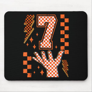 Number 7 Matching 67 Meme Checkered Halloween Cost Mouse Pad