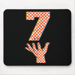 Number 7 Matching 67 Meme Checkered Halloween Cost Mouse Pad