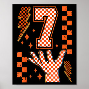 Number 7 Matching 67 Meme Checkered Halloween Cost Poster