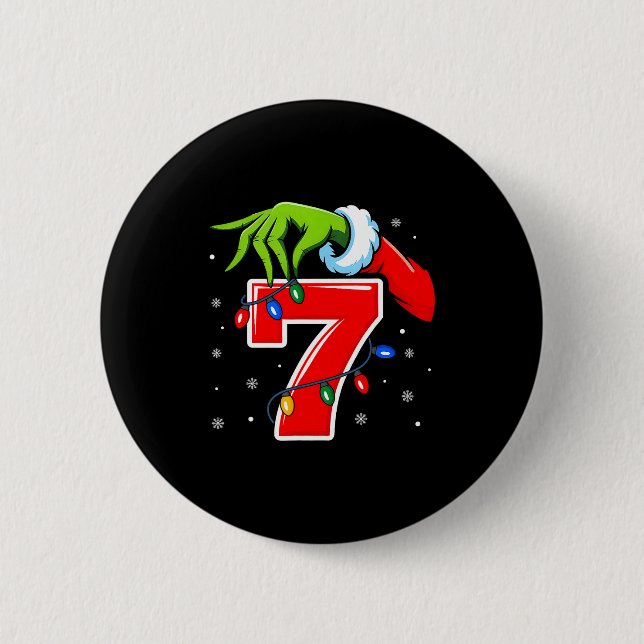 Number 7 Matching 67 Meme Christmas Elf Hand Boys  6 Cm Round Badge (Front)