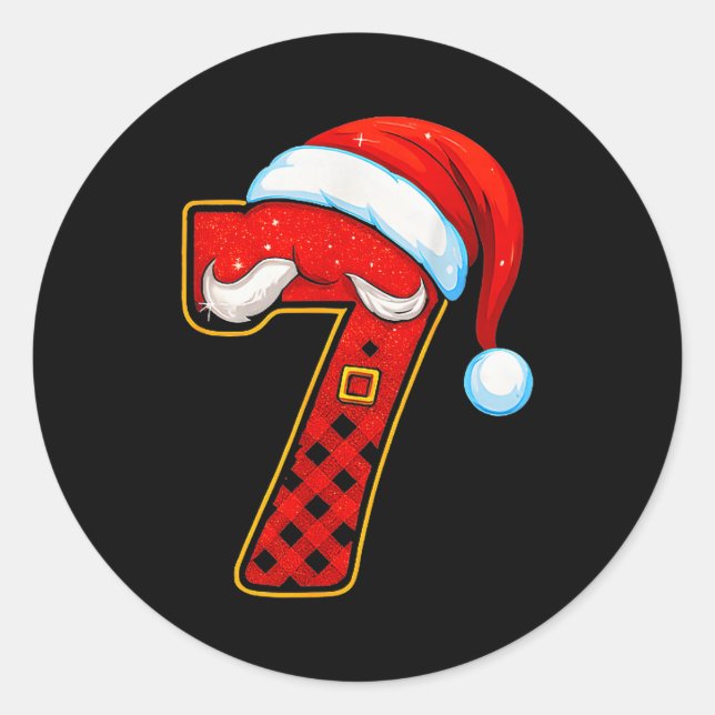 Number 7 Matching 67 Meme Christmas Pajamas Men Wo Classic Round Sticker (Front)